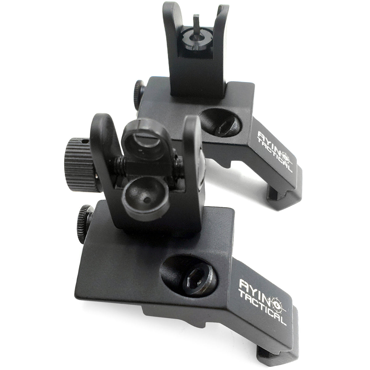 AYIN Tactical 45 Degree Offset Flip Up Iron Sights for Rifle, Rapid Tr