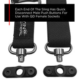 AYIN Tactical 2 Point / 1 Point Sling with M-Lok QD Attachment Points, Quick Adjust Rifle Sling with QD Sling Swivels, Push Button Butt Stock Sling with Rapid Adjust Thumb Loop (Sling and QD Only)