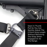 AYIN Tactical 2 Point / 1 Point Sling with M-Lok QD Attachment Points, Quick Adjust Rifle Sling with QD Sling Swivels, Push Button Butt Stock Sling with Rapid Adjust Thumb Loop (Sling and QD Only)
