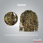AYIN Ghillie Suit for Men, Hunting Suits for Men, 3D Leaf Bush Ghillie Suit Camo for Turkey Hunting, Woodland Gilly Suits, Hooded Gillies for Men or Youth Camo Hunting Suits (Autumn Brown)
