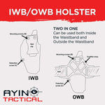 AYIN IWB OWB Right-Handed Holster for 1911 Government with or without Optic