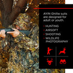 AYIN Ghillie Suit for Men, Hunting Suits for Men, 3D Leaf Bush Ghillie Suit Camo for Turkey Hunting, Woodland Gilly Suits, Hooded Gillies for Men or Youth Camo Hunting Suits (Autumn Brown)