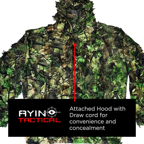AYIN Ghillie Suit for Men, Hunting Suits for Men, 3D Leaf Bush Ghillie –  AYIN Tactical