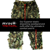 AYIN Ghillie Suit for Men, Hunting Suits for Men, 3D Leaf Bush Ghillie Suit Camo for Turkey Hunting, Woodland Gilly Suits, Hooded Gillies for Men or Youth Camo Hunting Suits (Green Leaf)