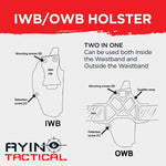 AYIN IWB OWB Right-Handed Holster for Taurus GX4 with or without Optic