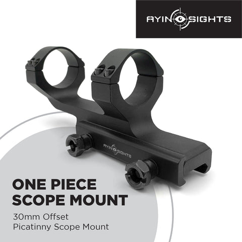 Sniper 1 Scope Offset Ring Mount – 45 Degree Cantilever With Top Rails, Picatinny, Aluminum