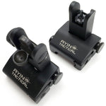 AYIN Tactical Flip Up Inline Iron Sights for Rifle, Rapid Transition Backup Front and Rear Iron Sight, Picatinny Rail and Weaver Rail