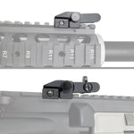 AYIN Tactical Flip Up Inline Iron Sights for Rifle, Rapid Transition Backup Front and Rear Iron Sight, Picatinny Rail and Weaver Rail