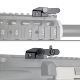AYIN Tactical Flip Up Inline Iron Sights for Rifle, Rapid Transition Backup Front and Rear Iron Sight, Picatinny Rail and Weaver Rail
